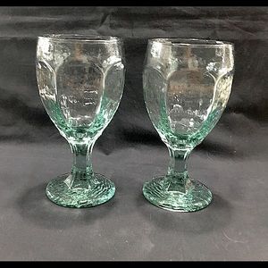 Set of two (2) green Libbey glasses